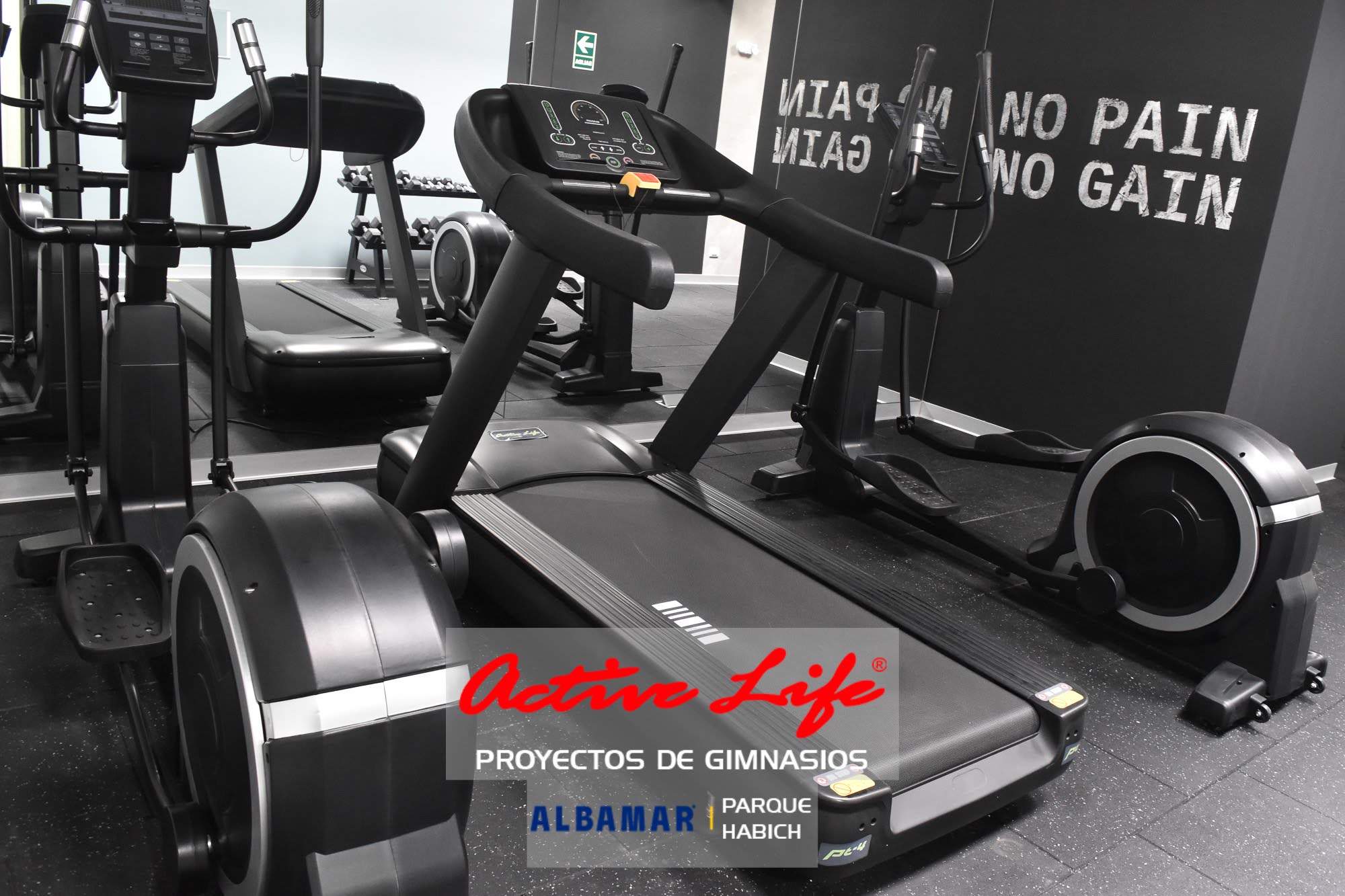 Proyecto de gimnasio Albamar - activelife - matrix - cardio - trotadoras - elipticas - maquinas de gimnasio para hoteles y condominios, barras mancuernas y equipos de hogar