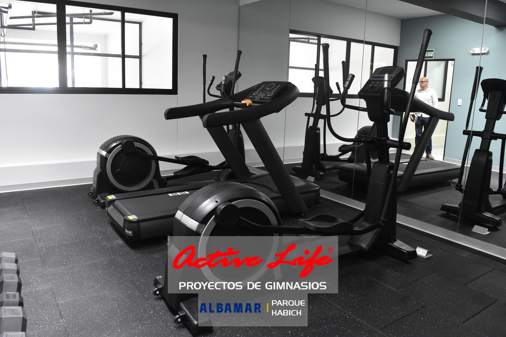 Proyecto de gimnasio Albamar - activelife - matrix - cardio - trotadoras - elipticas - maquinas de gimnasio para hoteles y condominios, barras mancuernas y equipos de hogar