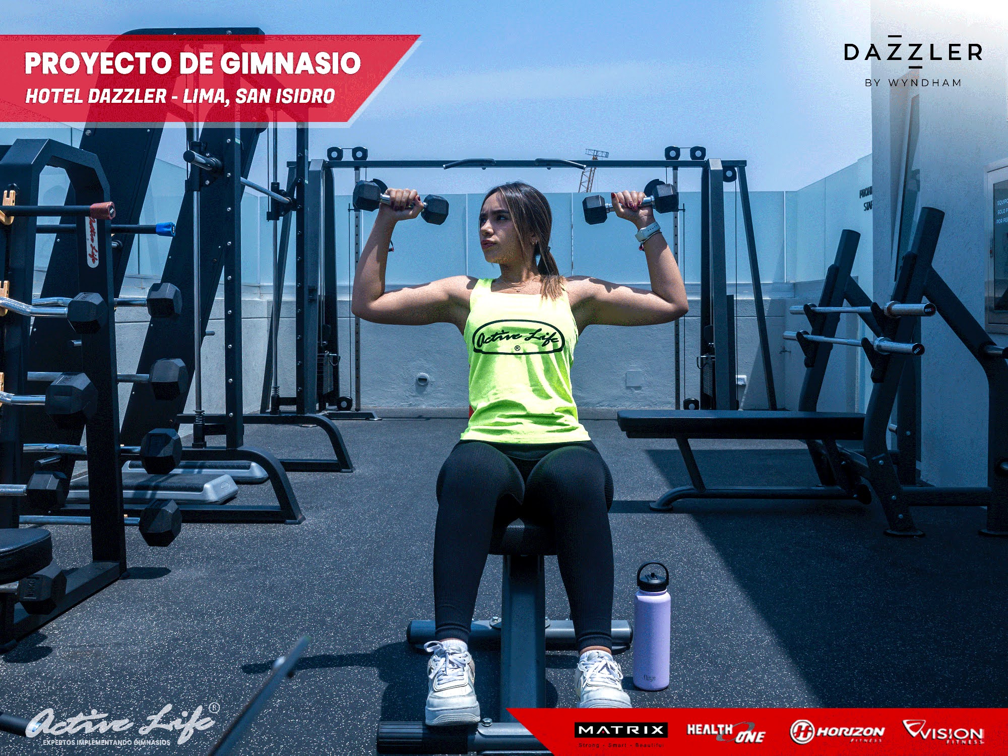 Proyecto de gimnasio hotel dazzler - activelife - matrix - cardio - trotadoras - elipticas - maquinas de gimnasio para hoteles