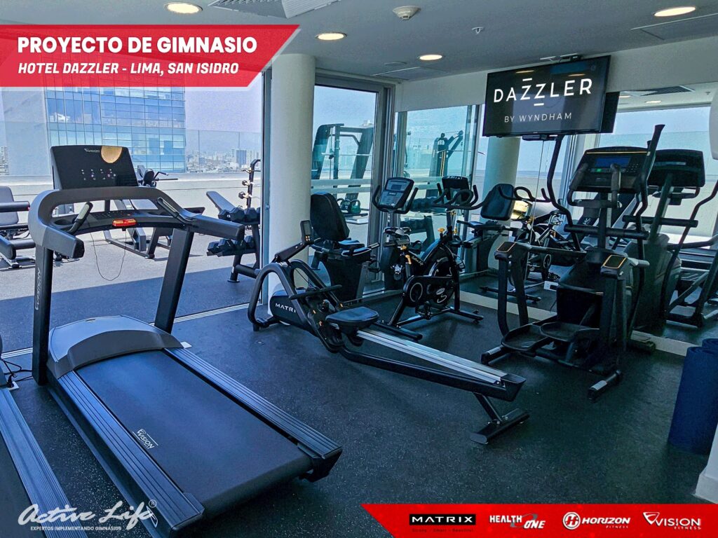 Proyecto de gimnasio hotel dazzler - activelife - matrix - cardio - trotadoras - elipticas - maquinas de gimnasio para hoteles