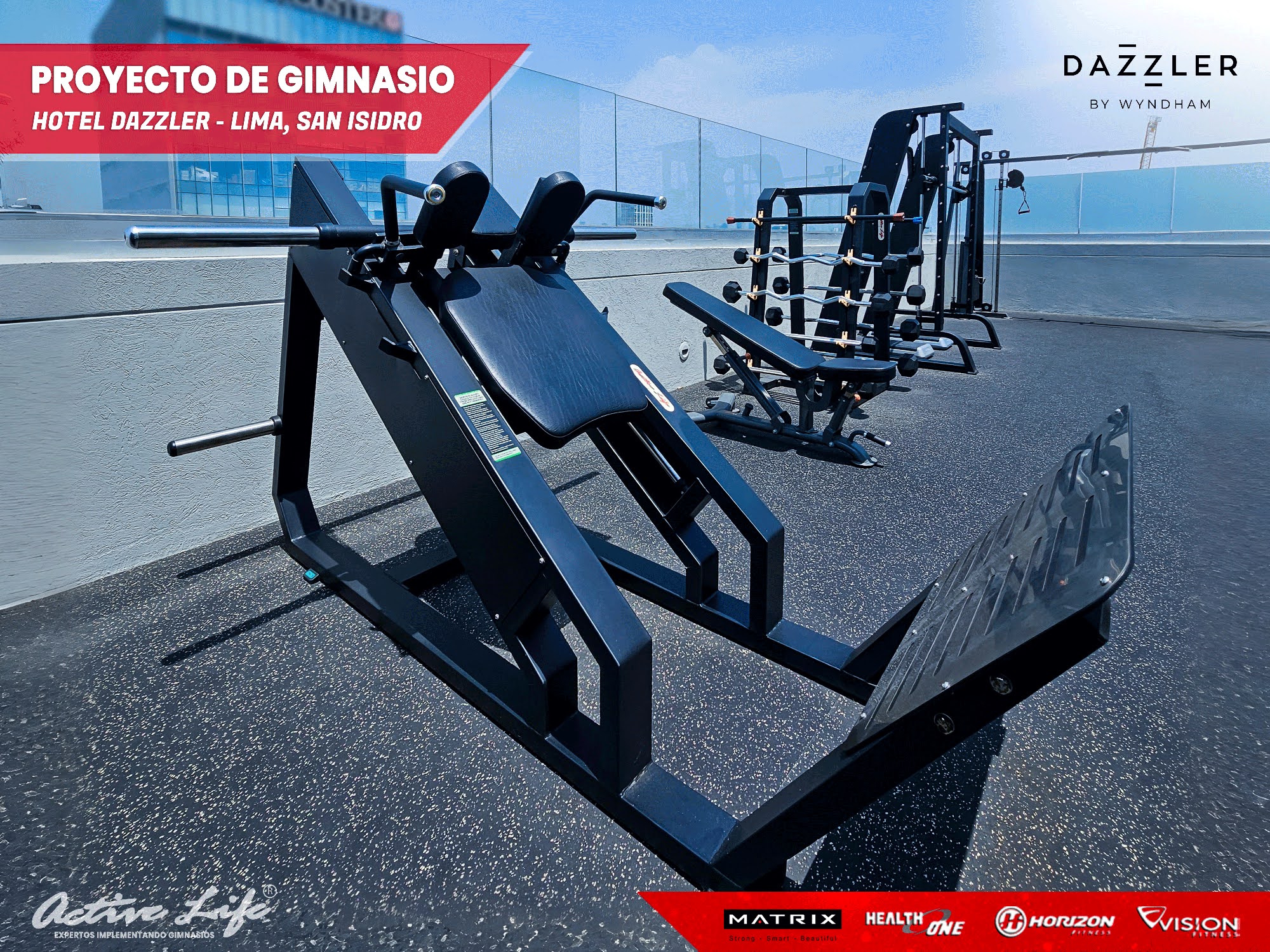 Proyecto de gimnasio hotel dazzler - activelife - matrix - cardio - trotadoras - elipticas - maquinas de gimnasio para hoteles