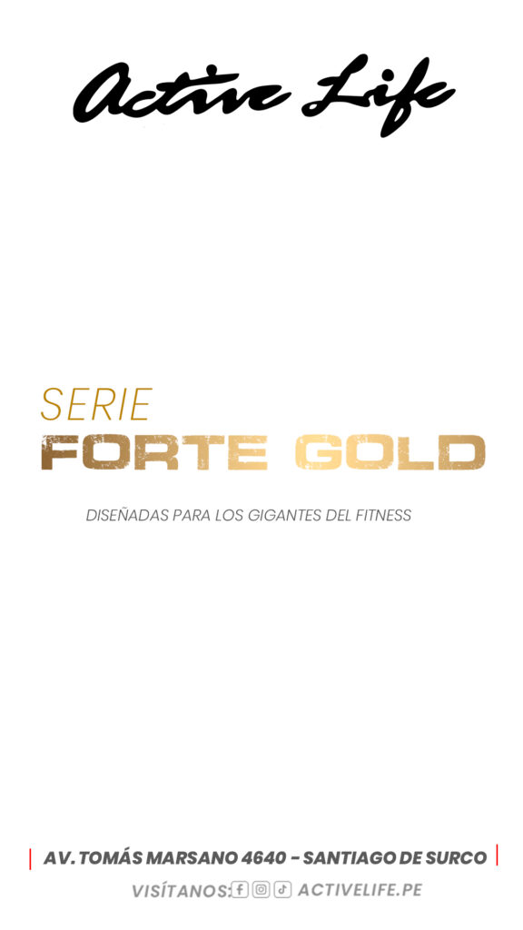 FORTE GOLD, la nueva línea de máquinas de gimnasio de ACTIVELIFE que redefine la elegancia y la potencia. Con un diseño moderno en negro con detalles dorados, FORTE GOLD combina estilo, ergonomía y rendimiento profesional, ofreciendo una experiencia de entrenamiento exclusiva y sofisticada. Creada para destacar en cualquier gimnasio, esta línea representa la fusión perfecta entre lujo y funcionalidad.