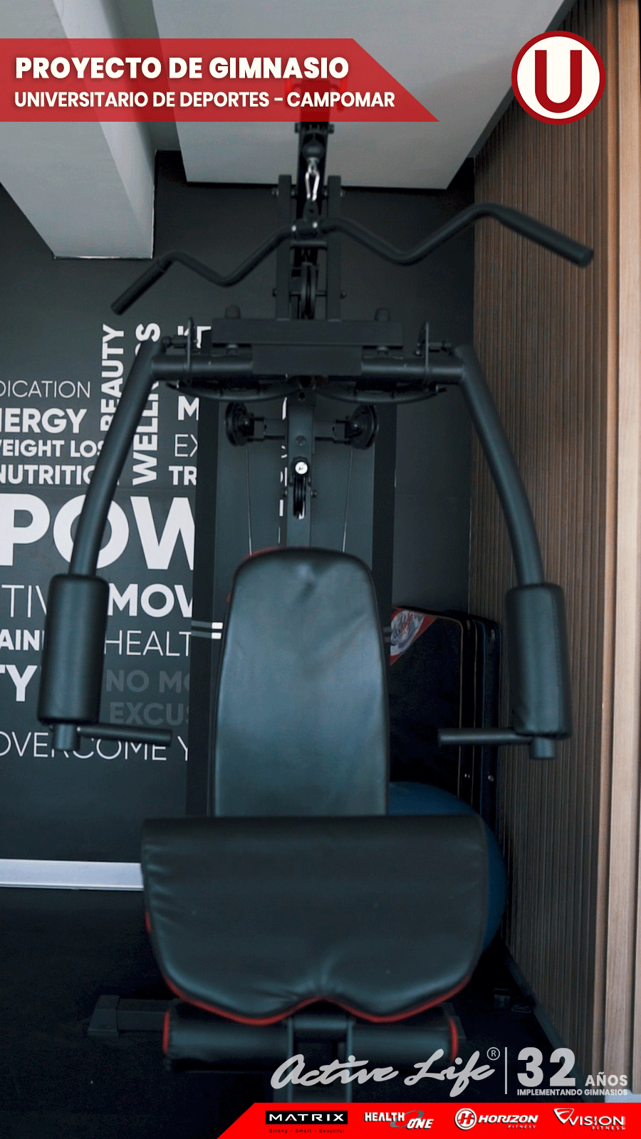 Maquinas de gimnasio para clubes deportivos FPF, IDDE, IDE, FPA, Federacion peruana de futbol, club Universitario de Deportes