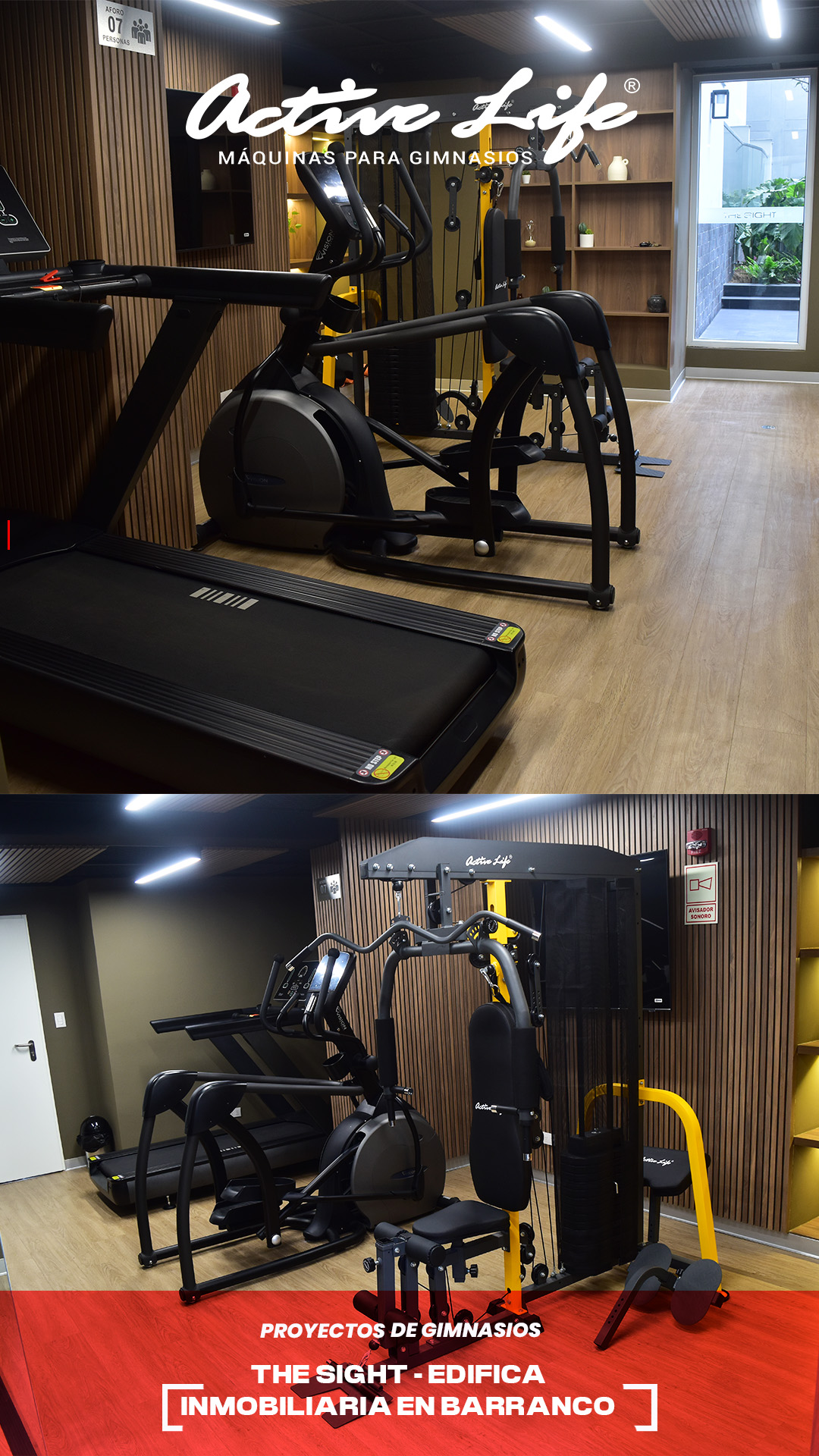 Maquinas de gimnasio Activelife - implementacion de gimnasios en condominion, maquina de pecho, piernas, trotadoras, elipticas, mini gimnasios