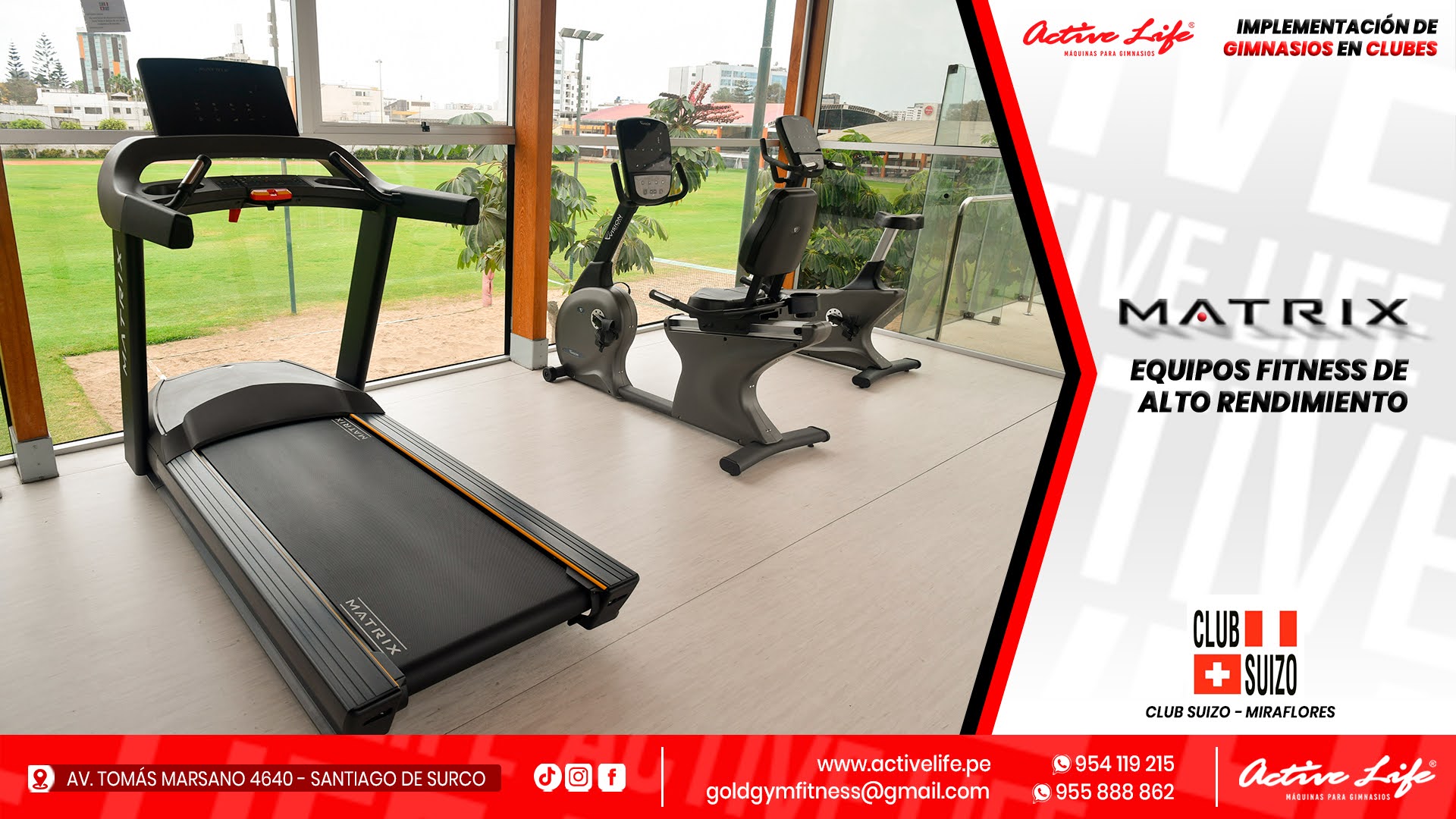 Implementacion de gimnasio con activelife club peruano suizo